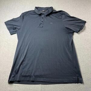 Travis Mathew Polo Mens XXL Navy Blue Short Sleeve Golf Shirt Logo Rogue